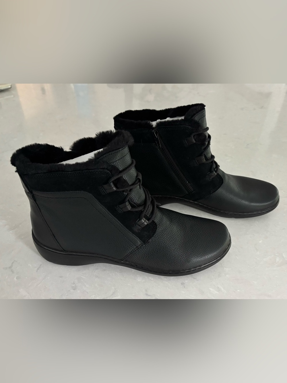 Clark’s Cora Chai Black Leather Boots